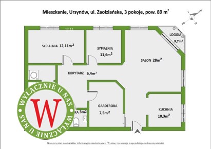 mieszkanie na sprzedaż - Warszawa, Ursynów, Zaolziańska