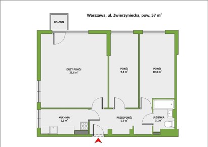 mieszkanie na sprzedaż - Warszawa, Mokotów, Czerniaków, Zwierzyniecka